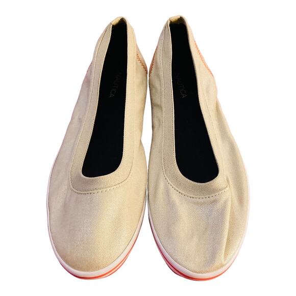 Nautica NWOT Tan Metallic Slip Ons Style Size 8.5 - Picture 5 of 10